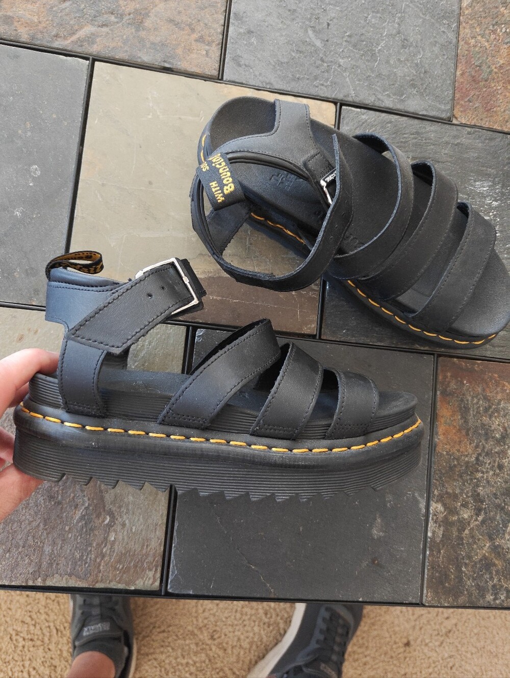Dr. Martens Blaire Black Strappy Leather Sandals